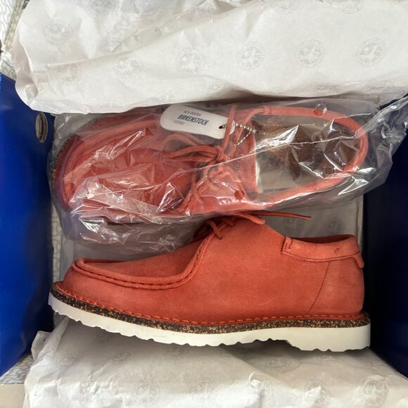 NIB | Birkenstock Suede Delano Lace Up Shoe in Coral Narrow Size EU 38 - Picture 5 of 9